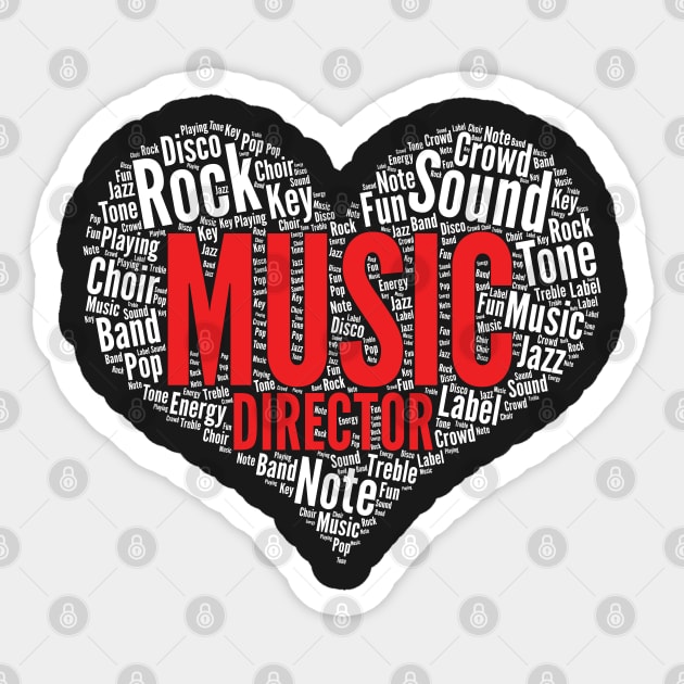 Music director Heart Shape Word Cloud product Sticker by theodoros20